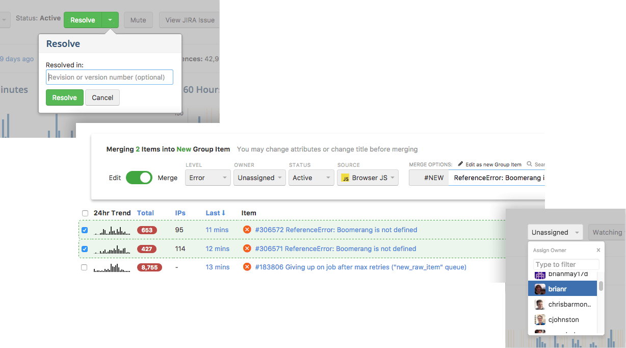 JavaScript debugging and logging workflow