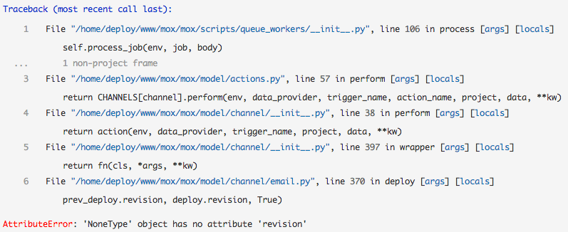 Local variable values in stack traces