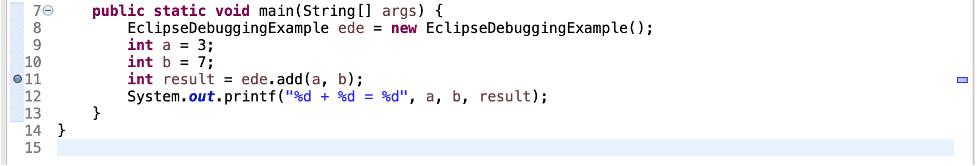 java set breakpoint in code