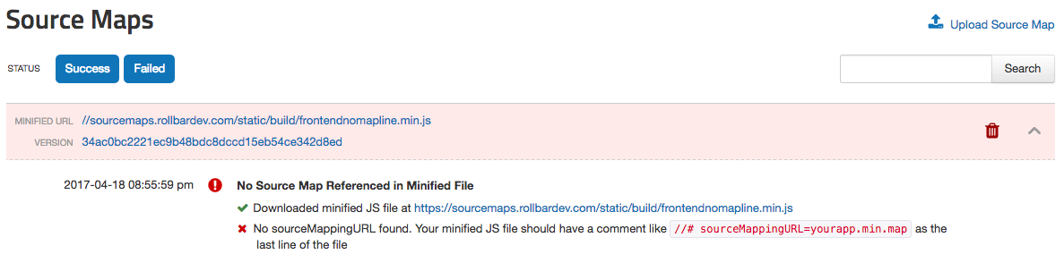 sourcemap failure