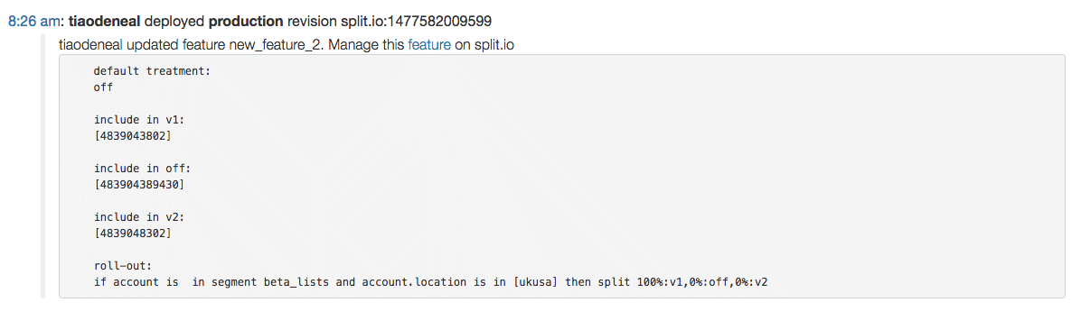 Correlate errors to feature rollout tests with Rollbar and Split