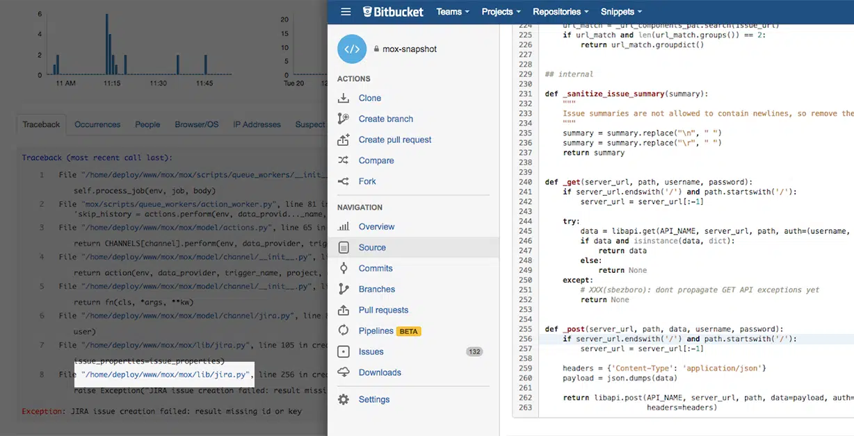 stacktrace-bitbucket-linked