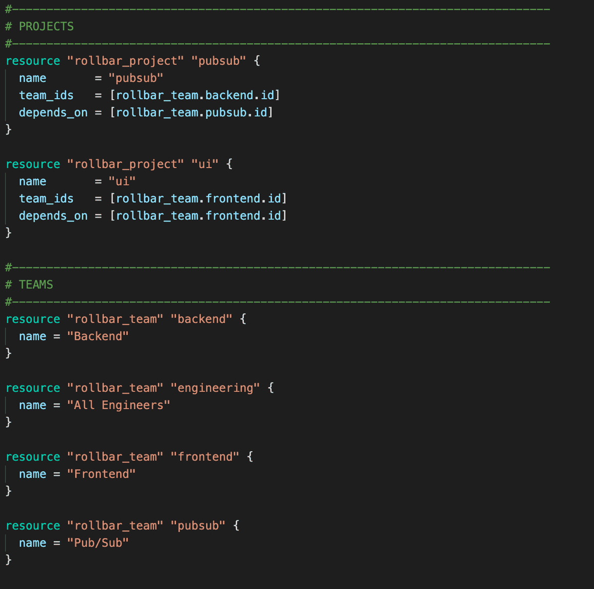 Terraform - Rollbar Use-Cases