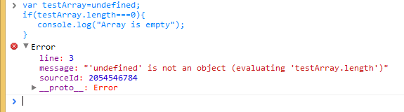 Screenshot of TypeError: ‘undefined’ is not an object