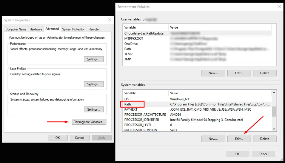 Update the PATH environment variable