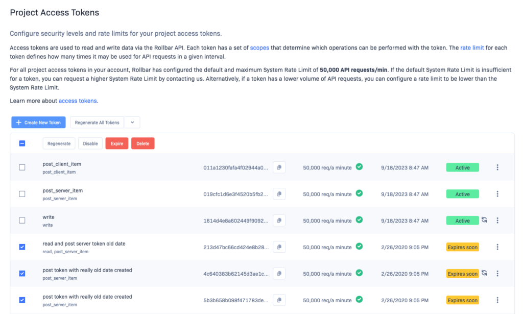 Your Tokens, Your Control | Rollbar